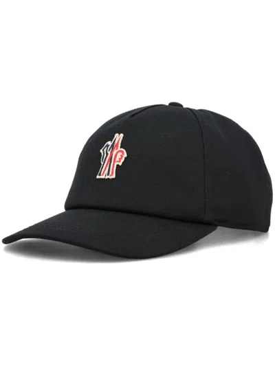 Moncler Grenoble Branded Baseball Cap In Black
