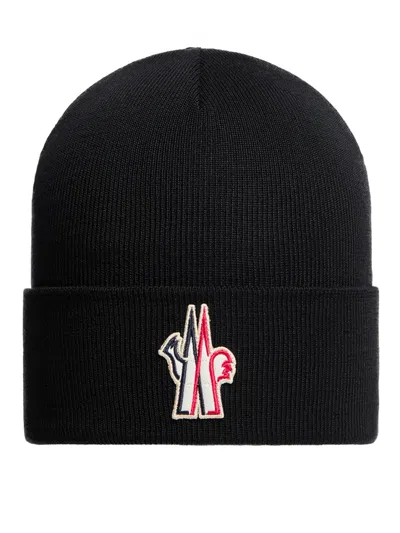 Moncler Black Logo Beanie Hat