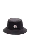 Moncler Black Logo Bucket Hat In Black