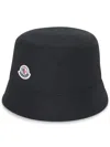 Moncler Bucket Hat Stitched Brim In Black