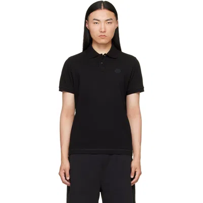 Moncler Black Logo Cotton Piquet Polo