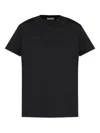 Moncler Black Logo Cotton T-shirt In Black