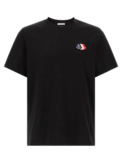 Moncler Cotton Crew Neck T-shirt In Black