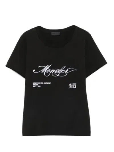 Moncler Black Logo Crewneck T-shirt
