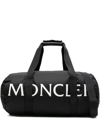 MONCLER BLACK LOGO DUFFLE BAG