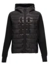 Moncler Nylon Hooded Cardigan In Black