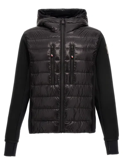 MONCLER MEN BLACK LOGO HOODED JACKET, M LUXURY FOR MEN DARVEYS