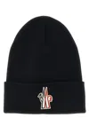 Moncler Grenoble Logo Patch Virgin Wool Beanie In Black