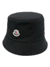 Moncler Bucket Hat Stitched Brim In Black