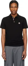 Moncler Tricolour Trimmed Cotton Polo Shirt In 999