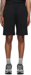 Moncler Black Logo Patch Cotton Shorts In Black