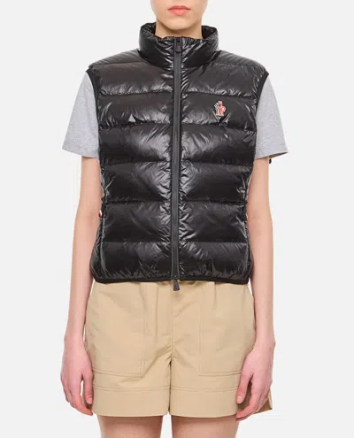 MONCLER BLACK LOGO PATCH DOWN VEST