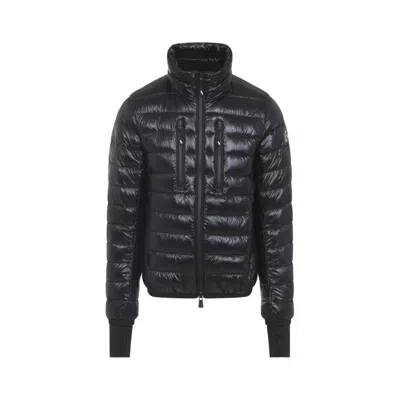 MONCLER BLACK LOGO PATCH PUFFER JACKET