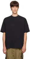 Moncler Black Logo Patch T-shirt In 786 - Dark Blue