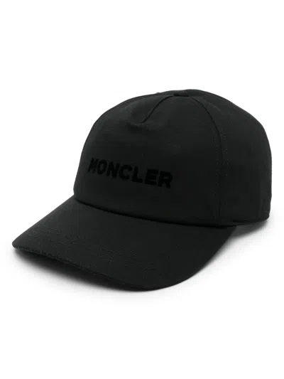 Moncler Black Logo-print Cotton Baseball Cap