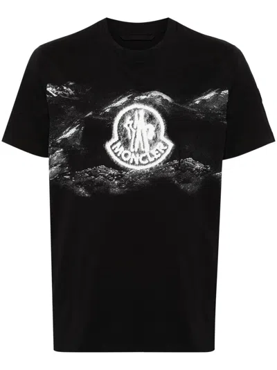 Moncler Black Logo-print Cotton T-shirt