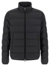 Moncler Quilted Tech Fabric Jacket With Elastic Cuffs In Black