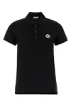 Moncler Logo Patch Polo T-shirt In Black
