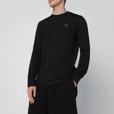 Moncler Black Long-sleeve T-shirt With Logo Patch