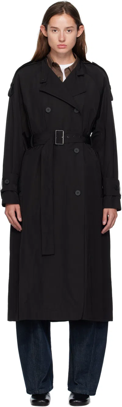 Moncler Black Matte Trevoux Trench Coat