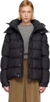Moncler Black Maya 70 Hooded Short Down Jacket In Black