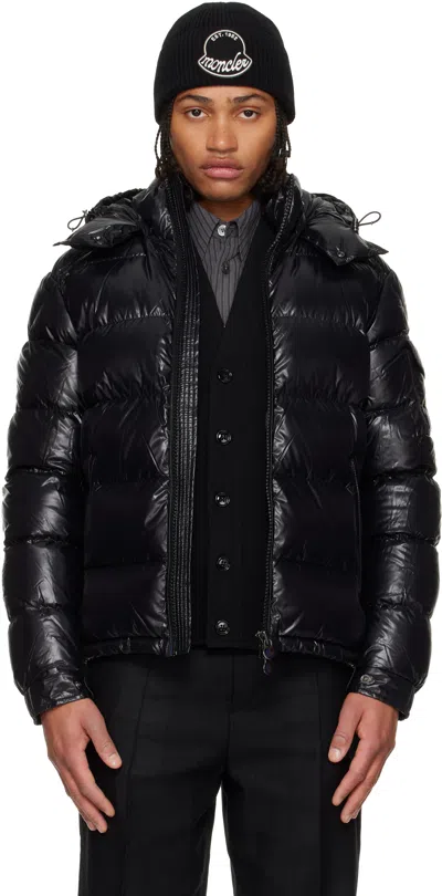 MONCLER BLACK MAYA HOODED SHORT DOWN JACKET