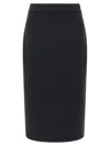 Moncler Black Midi Skirt In Black