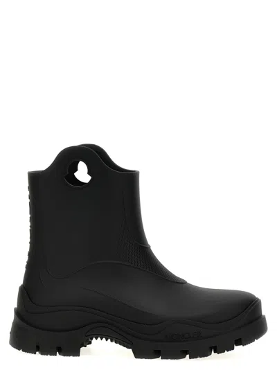 MONCLER BLACK MISTY BLACK RAIN BOOTS WITH LOGO DETAIL IN RUBBER WOMAN