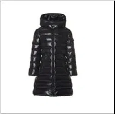 Moncler Kids' Black Moka Jacket For Girl With Patch