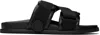 Moncler Logo-jacquard Rubber Sliders In Black