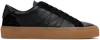 Moncler Monaco Leather Low-top Sneakers In 999 - Black