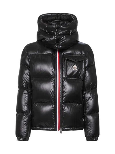 MONCLER BLACK MONTBELIARD SHORT HOODED DOWN JACKET