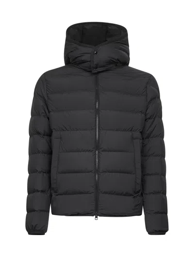 MONCLER BLACK MONTBROCQ SHORT HHODED DOWN JACKET