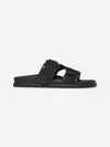 Moncler Mon Summer Leather Sandals With Nylon Details