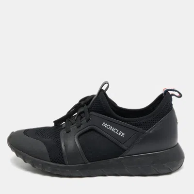 Pre-owned Moncler Black Neoprene And Rubber Emilien Lace-up Sneakers Size 42