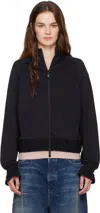 Moncler Black Stretch Polyester Sweatshirt In 999 Black