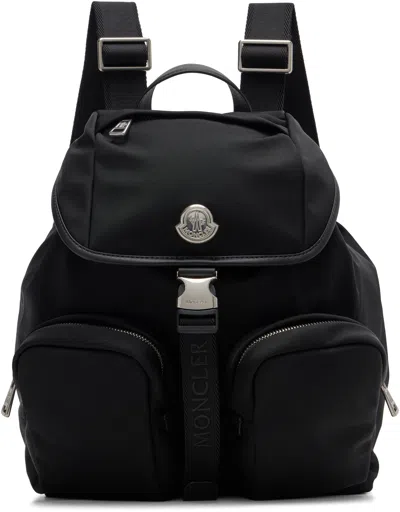 Moncler Black New Trick Backpack In Gray