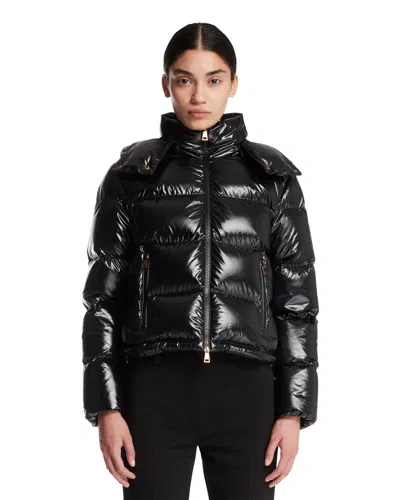 Moncler Black Niveole Short Down Jacket In Black Nero   #000000