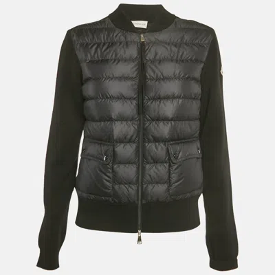 Pre-owned Moncler Black Nylon And Wool Puffer Jacket M