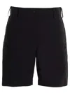 Moncler Black Nylon Bermuda Shorts In Black
