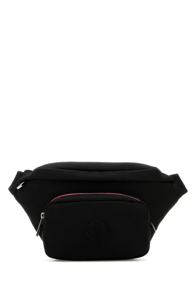 MONCLER BLACK NYLON BLEND DURANCE BELT BAG