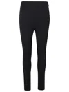 Moncler Brand-embossed Slim-fit High-rise Stretch-woven Leggings In Black