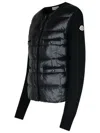 Moncler Cardigan Matelassé En Laine In Black