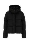 Moncler Black Nylon Hodded Jacket In Black