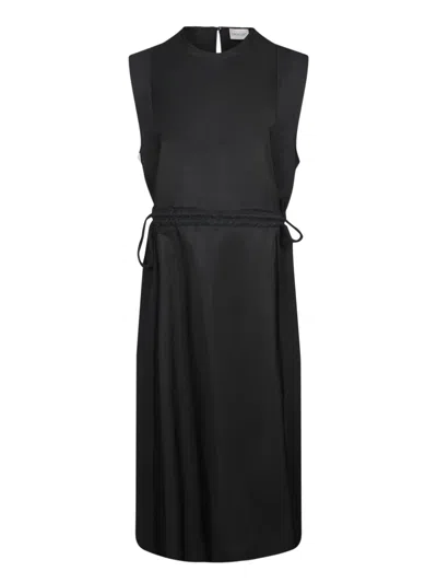 Moncler Black Nylon Jersey Midi Dress