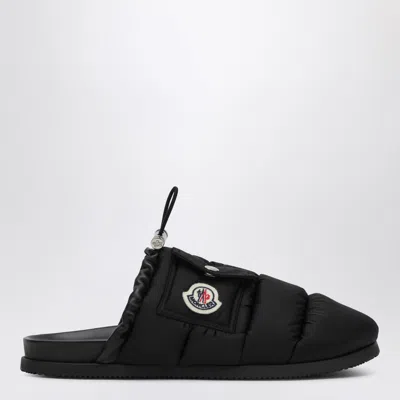 MONCLER MONCLER BLACK NYLON MULE MON POCKET