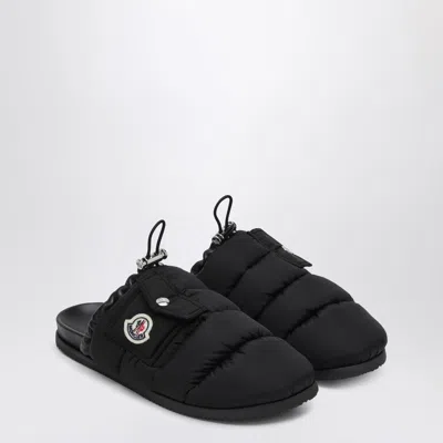 Moncler Black Nylon Mule Mon Pocket