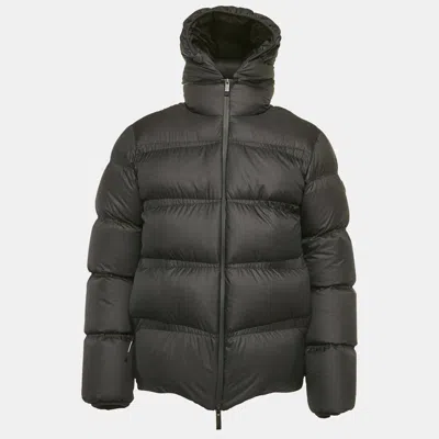 Pre-owned Moncler Black Nylon Puffer Down Masac Jacket L