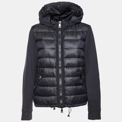 Moncler Black Nylon Quilted Down Hooded Jacket