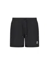 Moncler Swim Shorts With Elastic Waistband And Pockets In Black